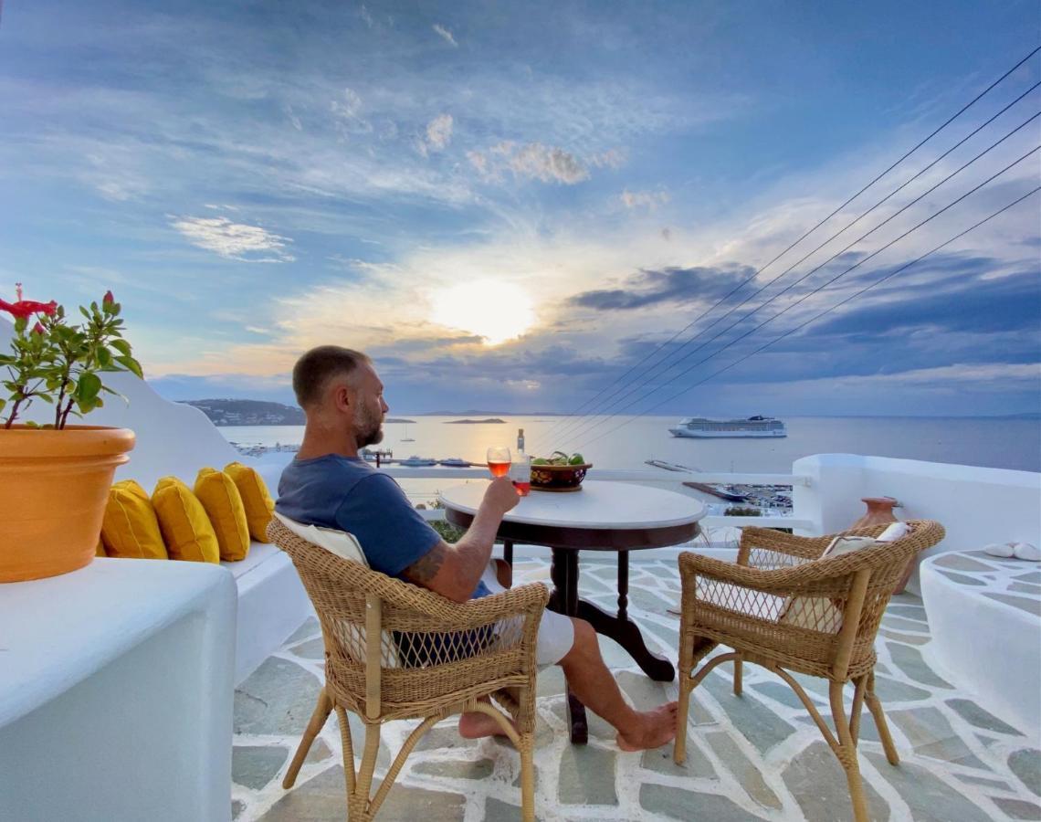 شقة Anemones Sea View Mykonos Town المظهر الخارجي الصورة